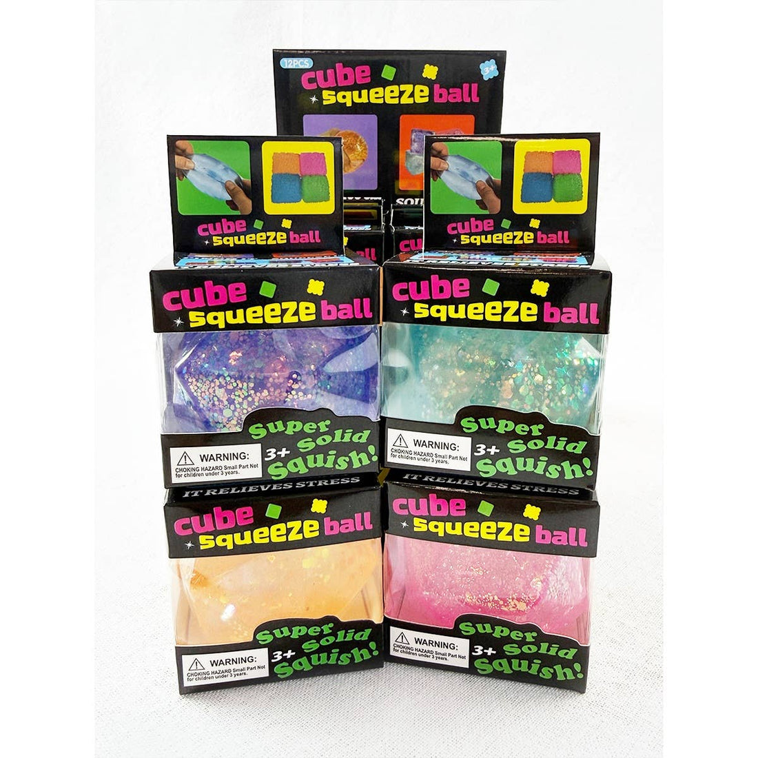 Glittered Diamond Cube Squishy Toy