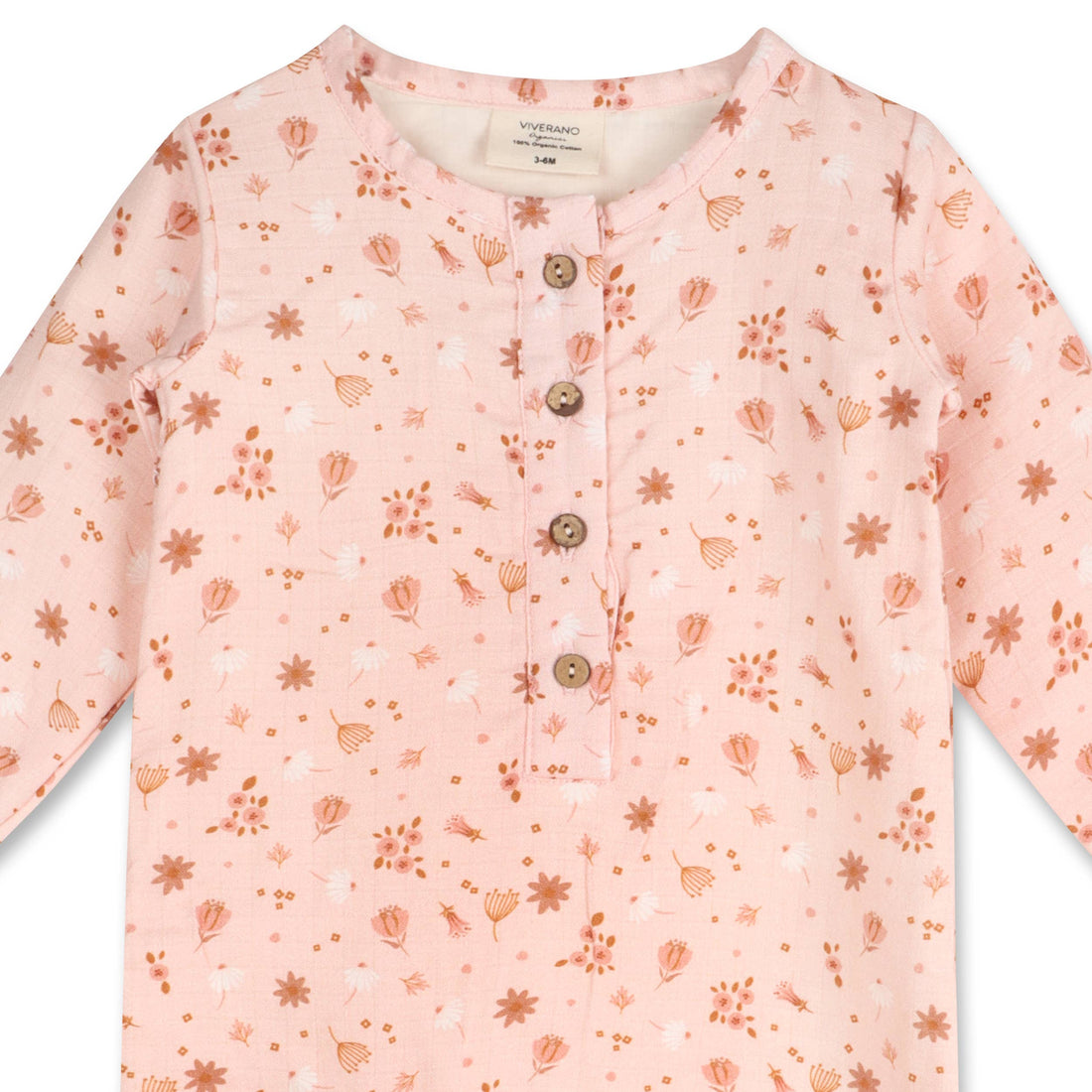 Pink Floral Long Sleeve Baby Jumpsuit