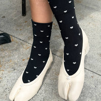 Sneaker Socks - Heart - Black / Cream