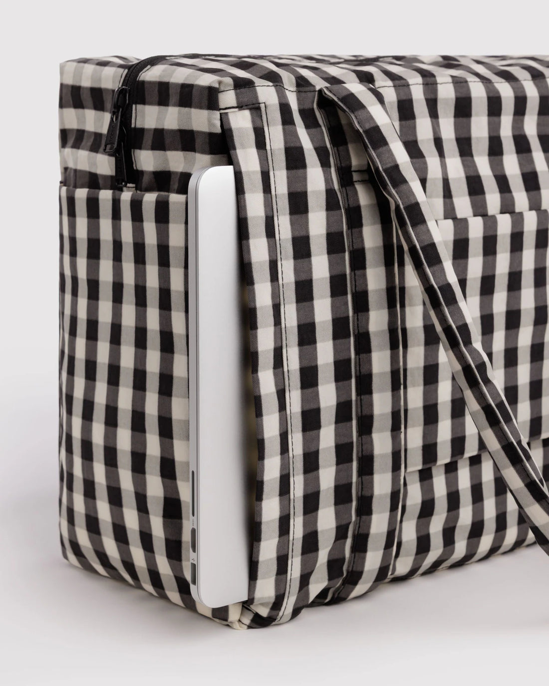 Small Cloud Carry-On Bag - Black and Cream GIngham