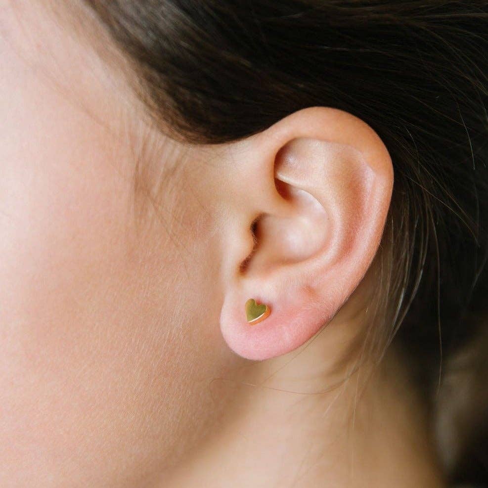 Pip Pop Post Earrings - Gold Heart