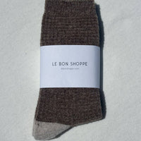 Wool Waffled Socks - Brown / Oatmeal