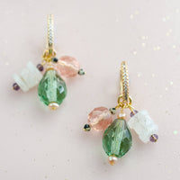 Green & Pink Moonstone Earrings