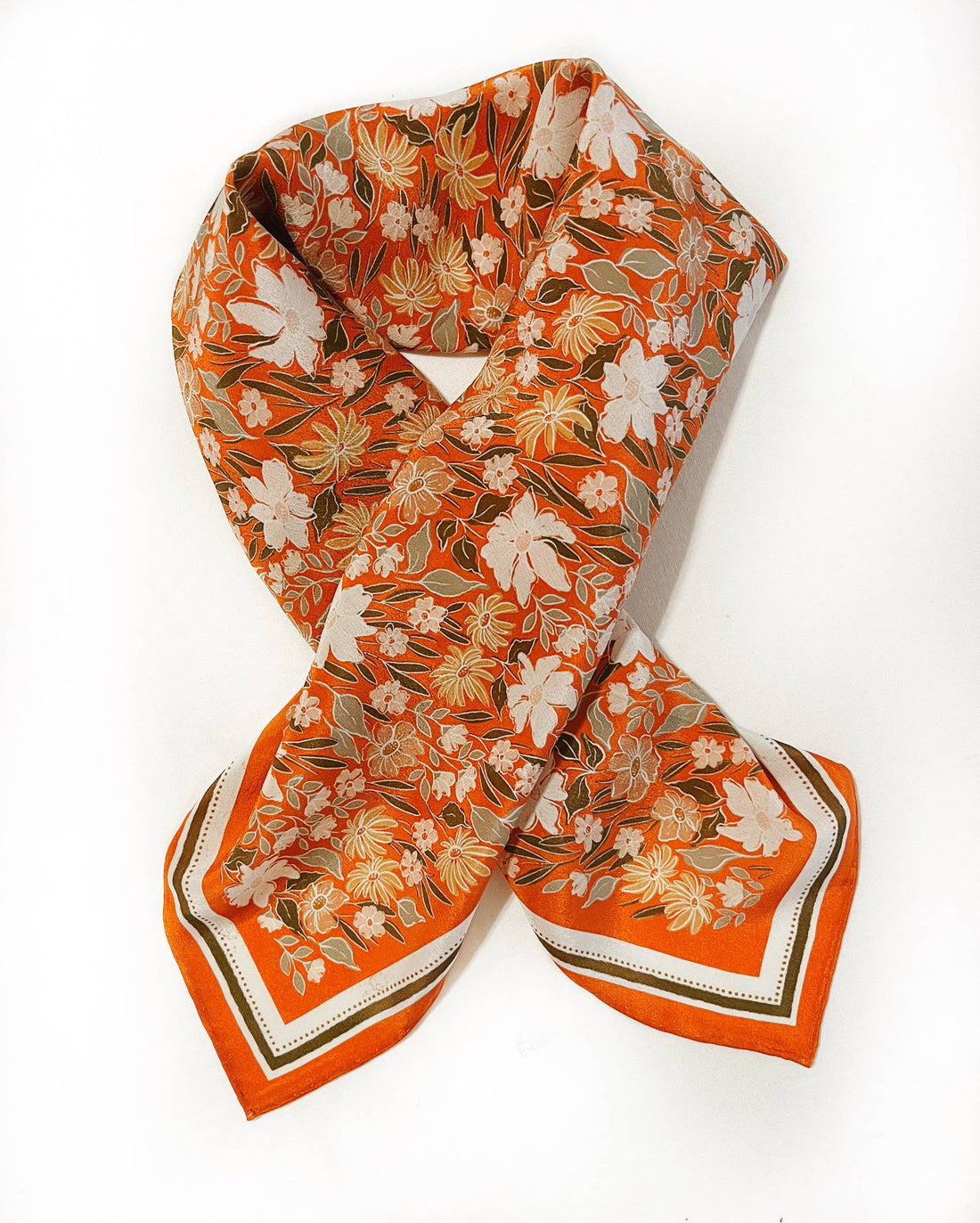 Botanical Garden Floral Silk Bandana