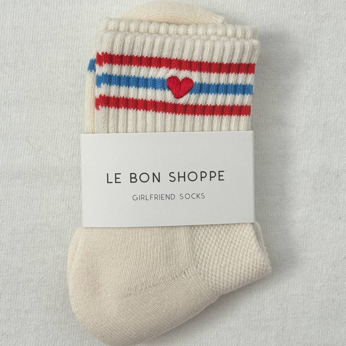 Embroidered Girlfriend Socks - Leche + Heart