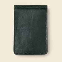 RFID Leather Money Clip Wallet - Olive Green
