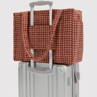 Small Cloud Carry-On Bag - Tan Houndstooth