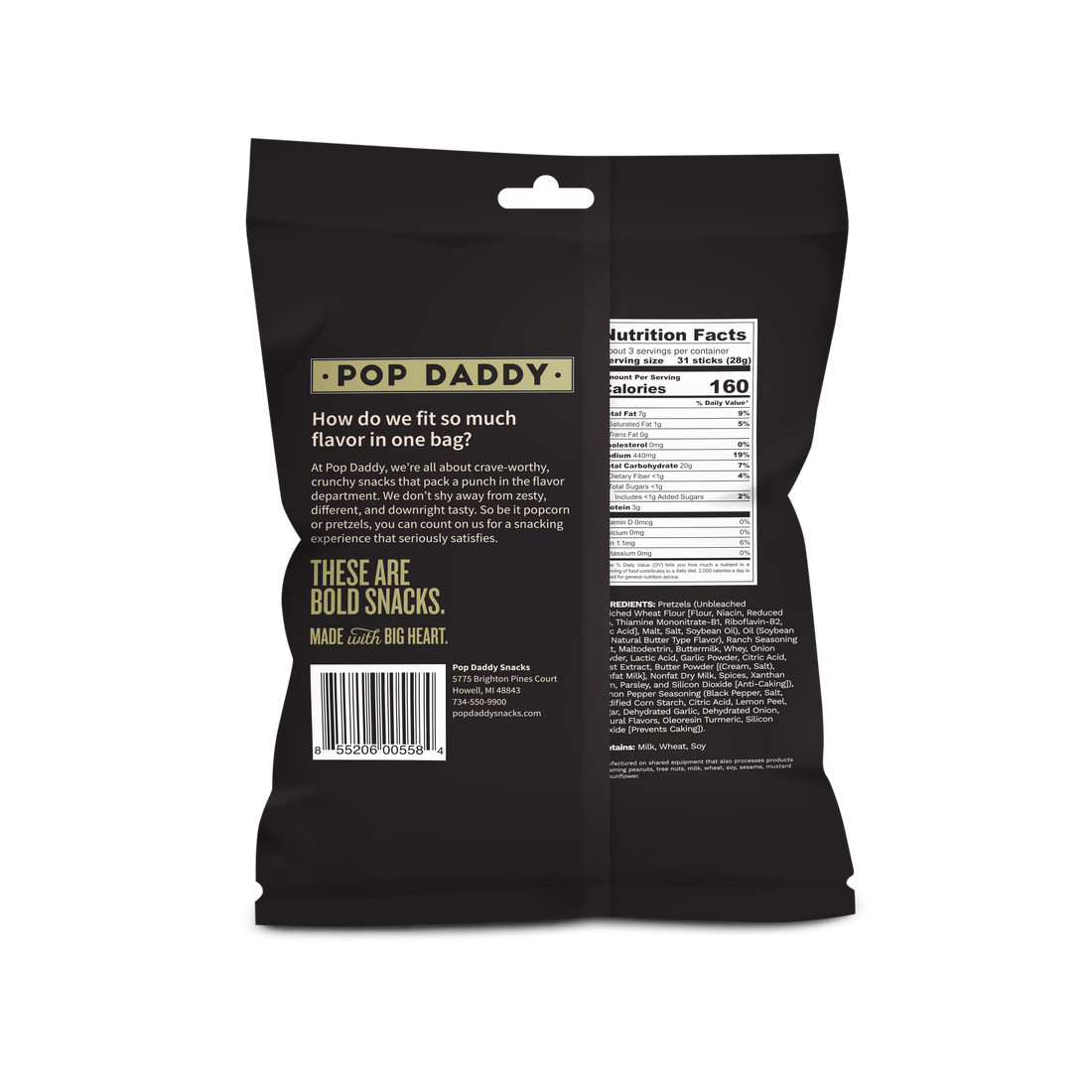 Peppercorn Ranch Seasoned Pretzels Snack Pack