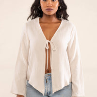 Melrose Tie Blouse - Natural