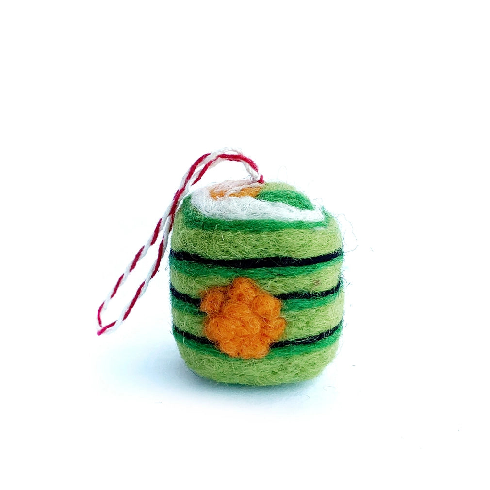 Sushi Felt Wool Ornament  - Avocado Roll