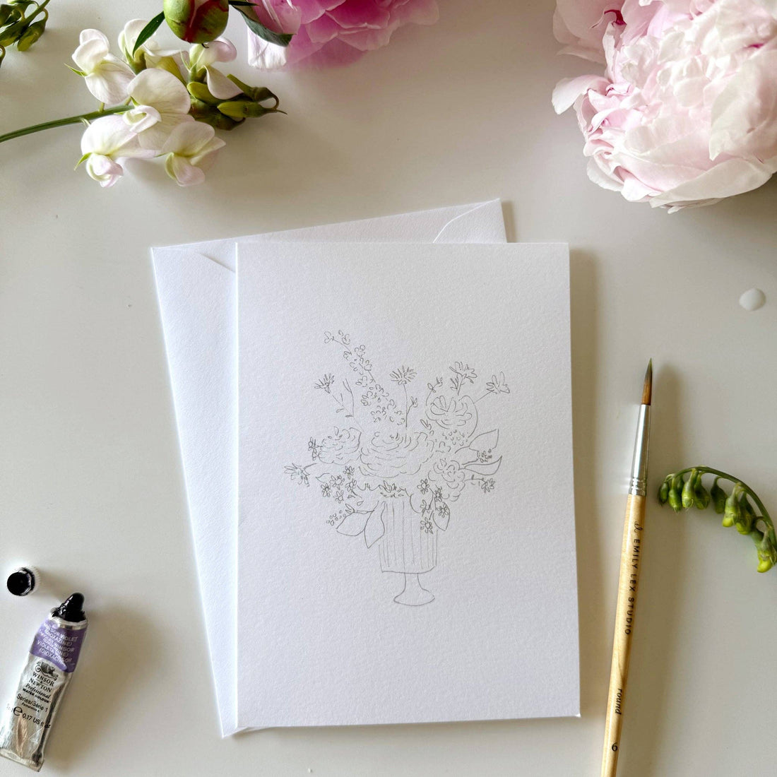 Paintable Notecards - Bouquets