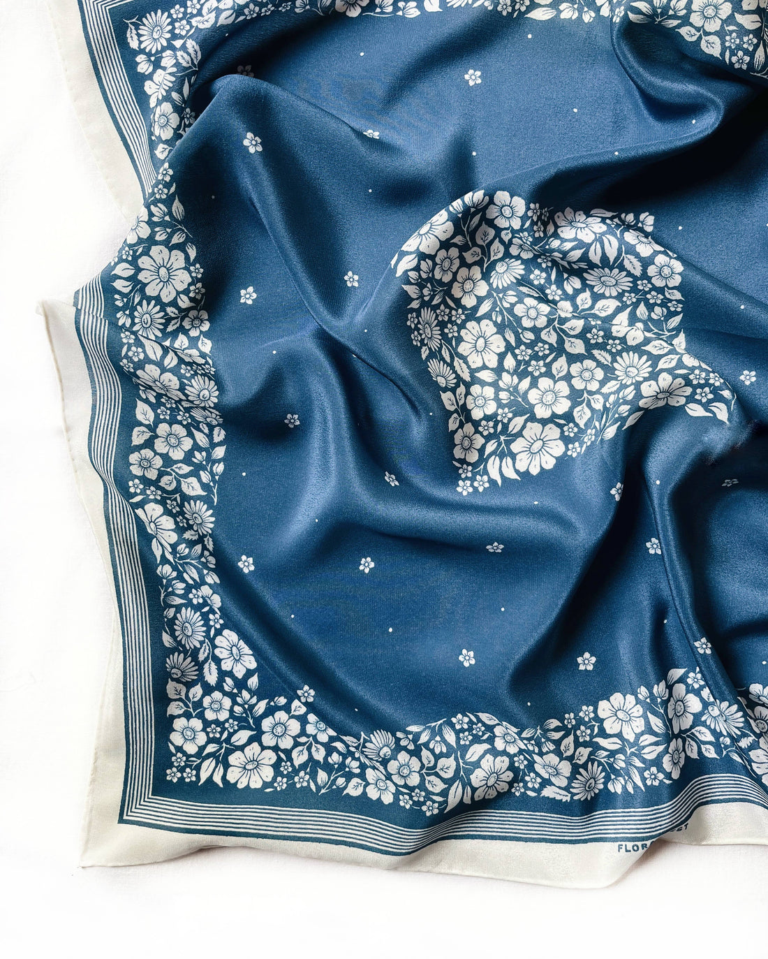 Santorini Floral Silk Bandana