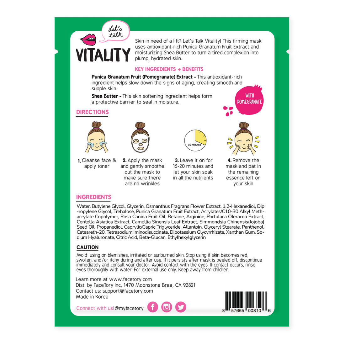 Vitality Face Mask