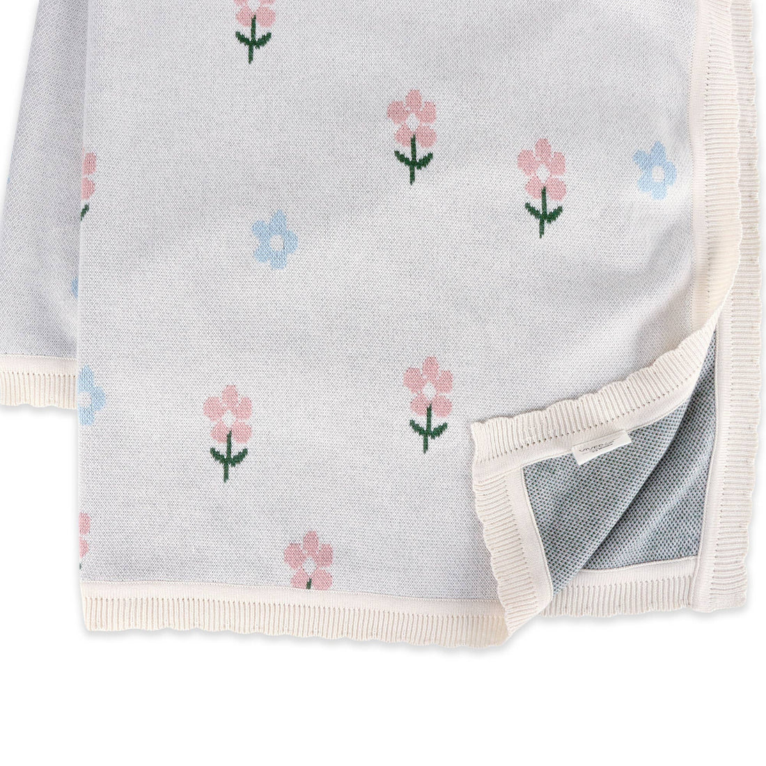 Organic Knit Baby Blanket - Sweet Floral
