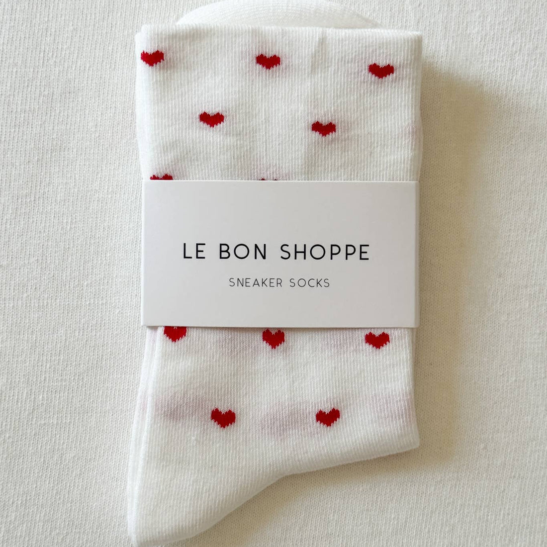Sneaker Socks - Heart - White / Red