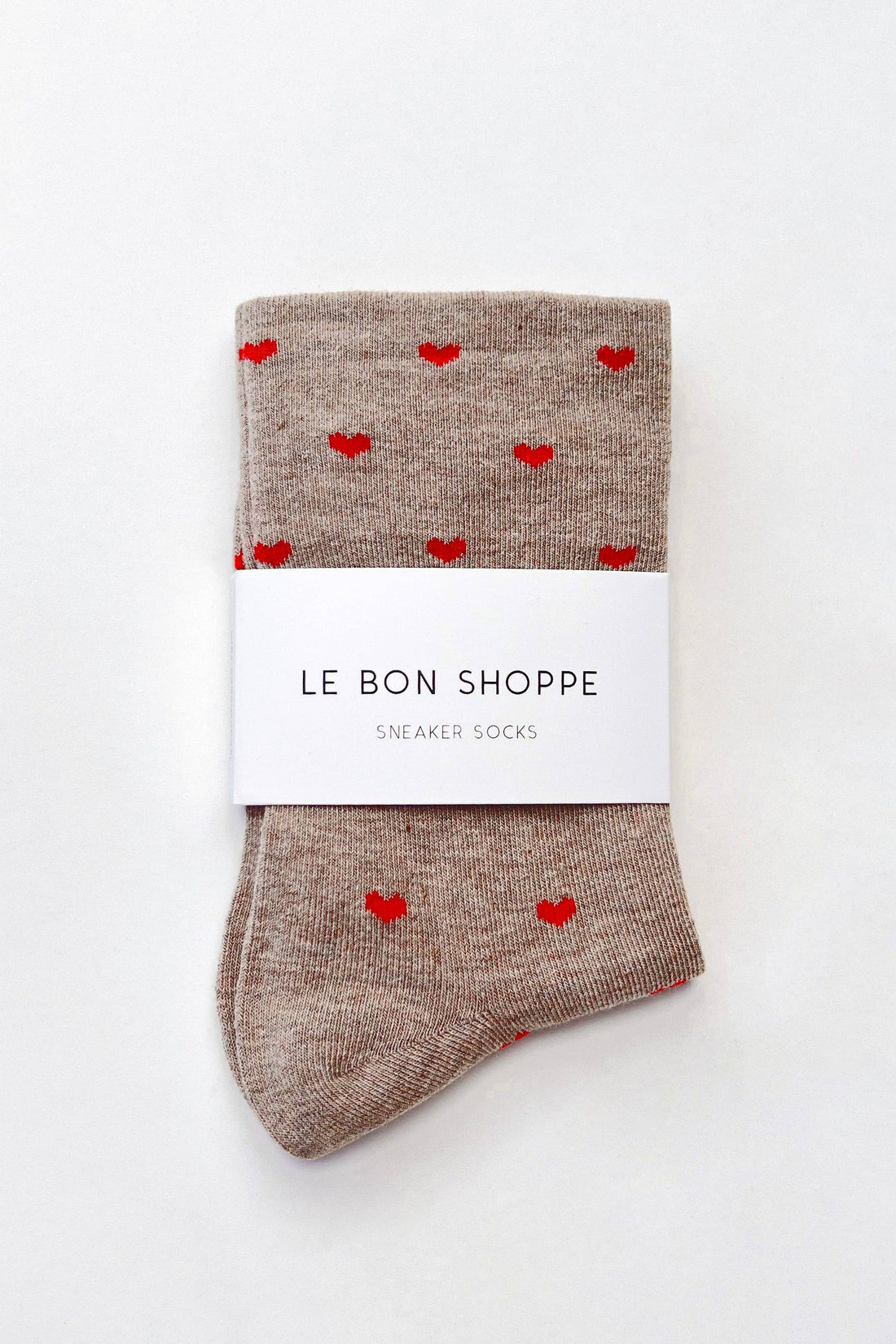 Sneaker Socks - Heart - Latte / Red