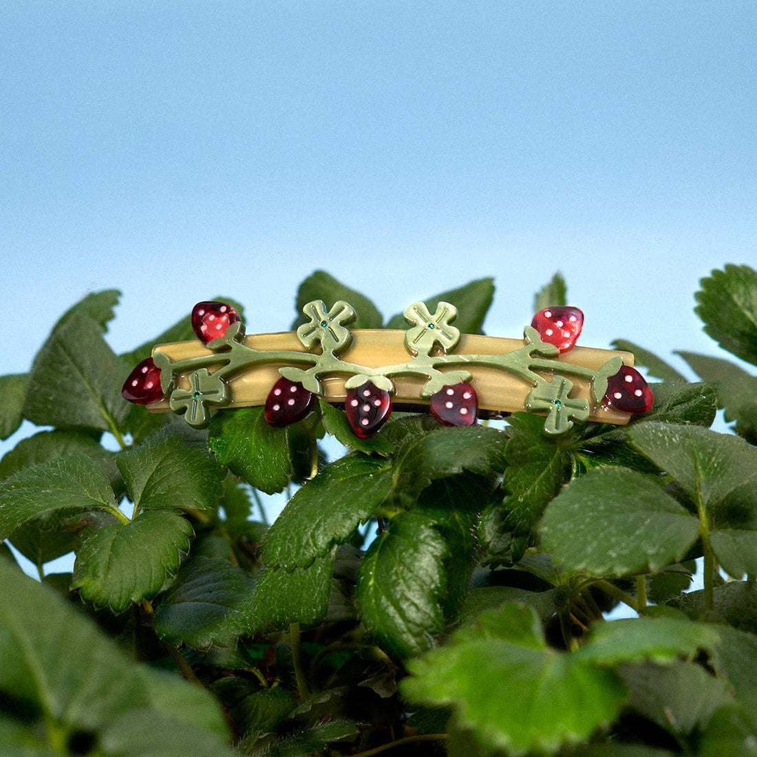 Wild Strawberry Acetate Barrette