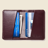 RFID Leather Bifold Wallet - Burgundy