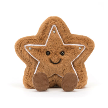 Plush star-shaped gingerbread cookie 