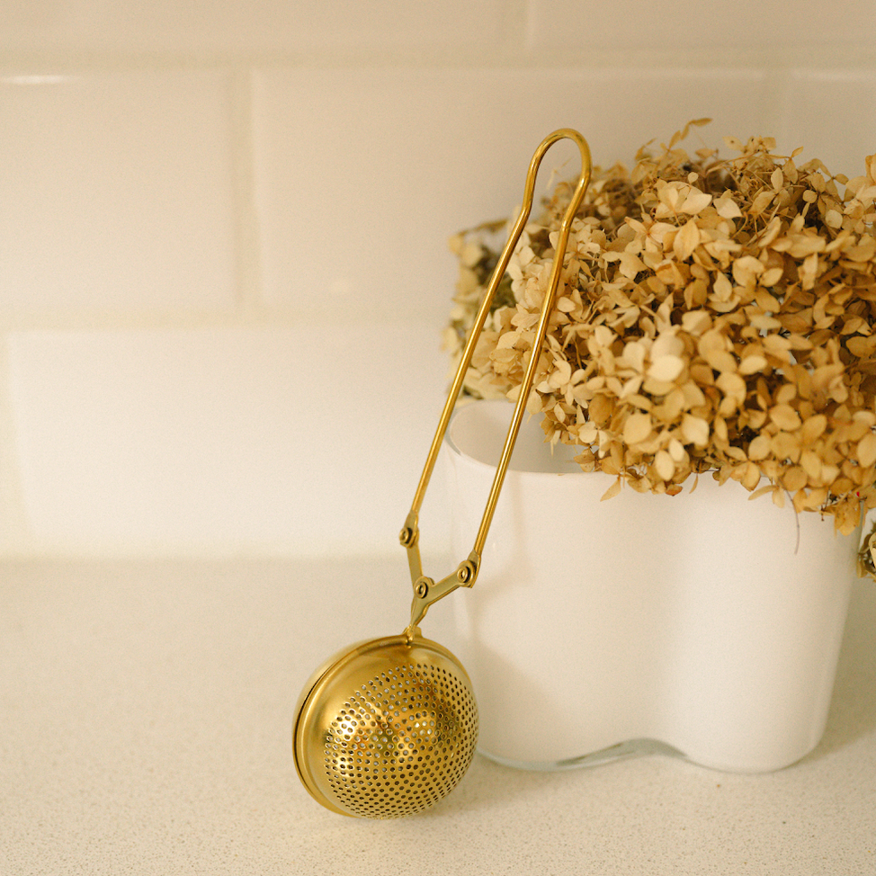 gold tea strainer