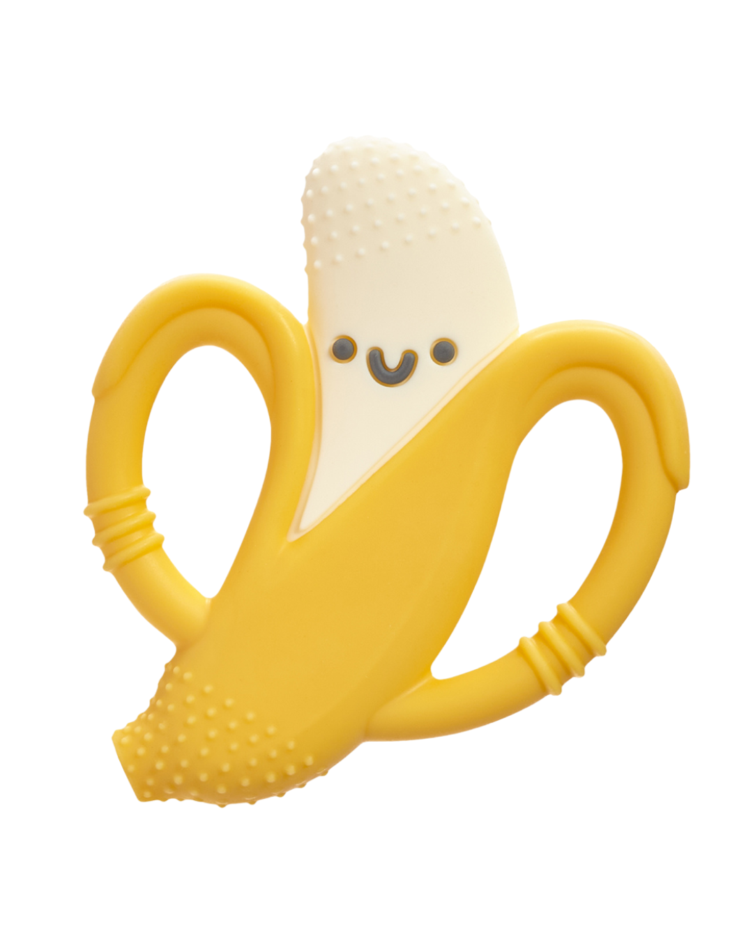 Yellow banana-shaped teething toy 