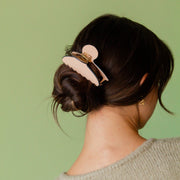 blush large claw clip with a blush trim