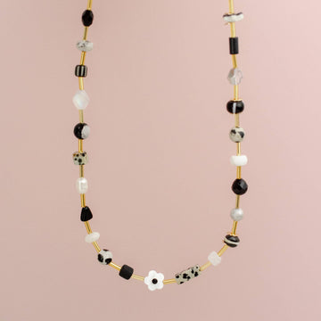 Black and White Beaded Necklace