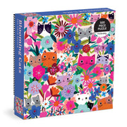500 piece cats puzzle with florals 