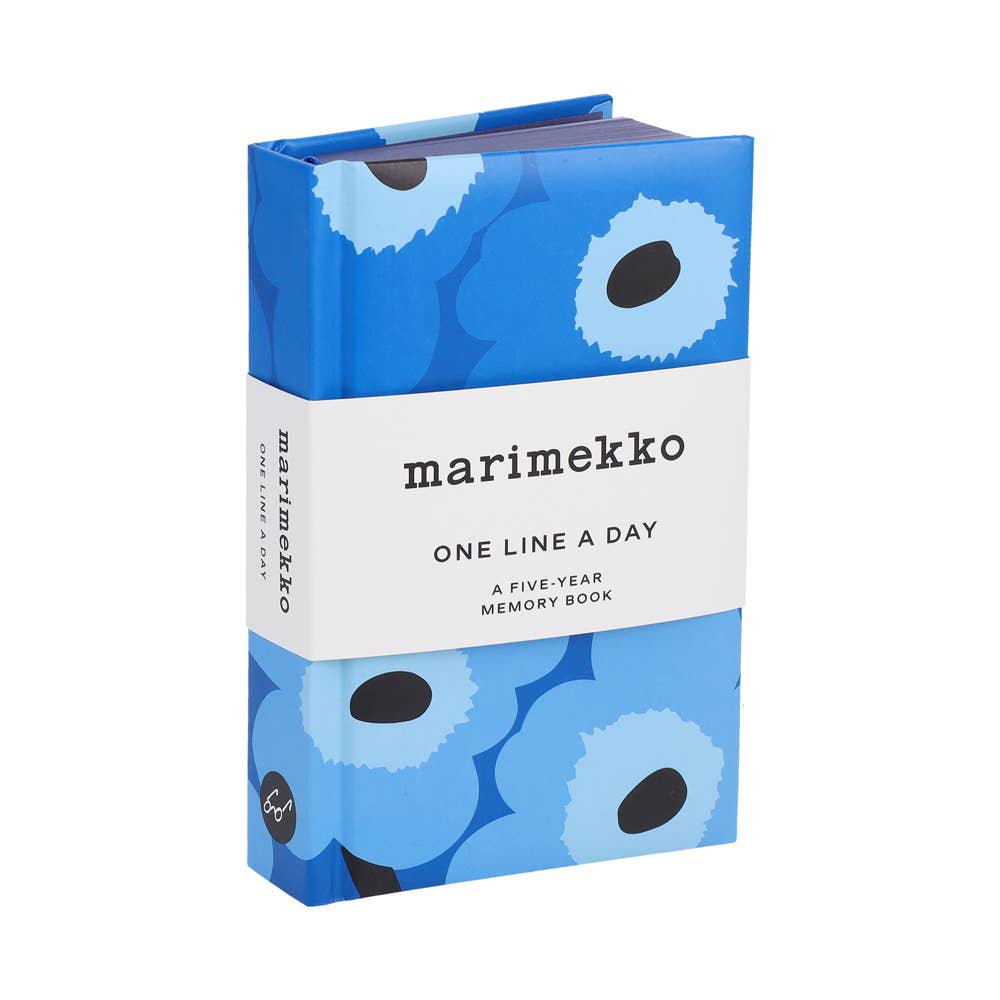 blue floral patterned one line a day marimekko