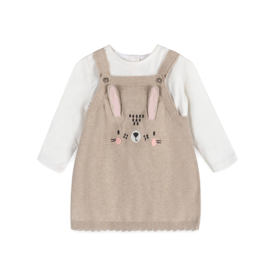 a tunic dress set for babies with a bunny on the front 