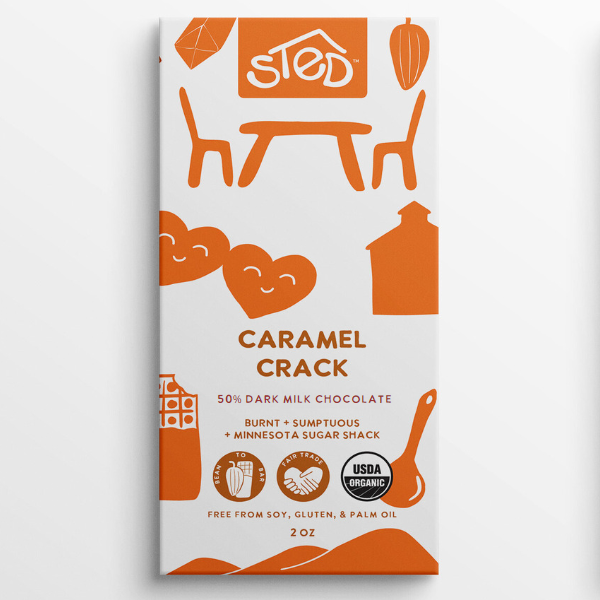 carmel crack 50% dark milk chocolate bar palm soy and gluten free