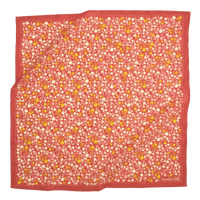 Floral patterned bandana with a red border 