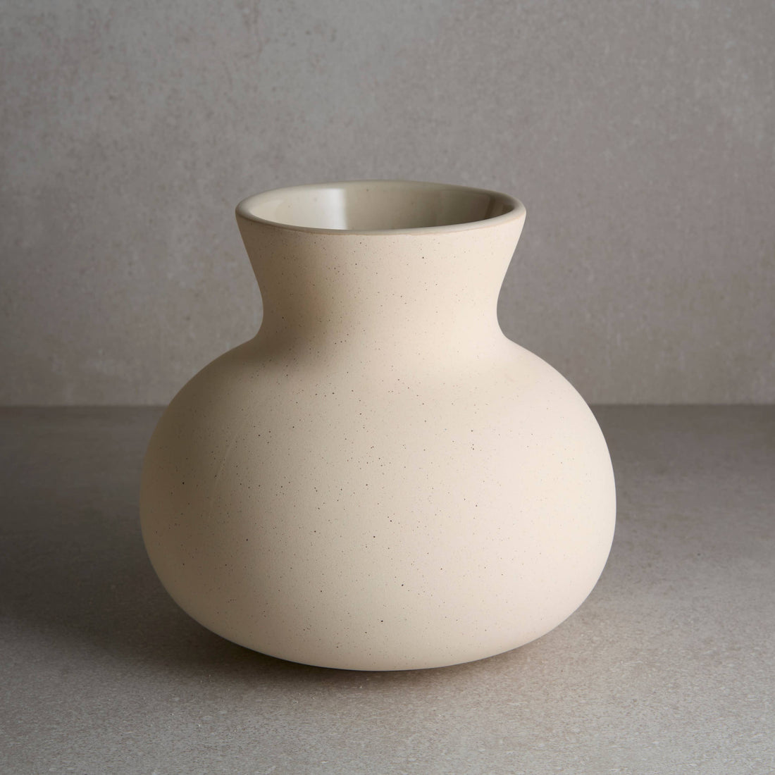 Beige ceramic vase 