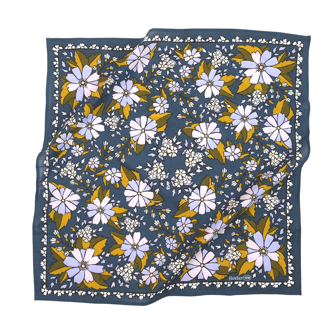 Blue Floral patterned bandana 