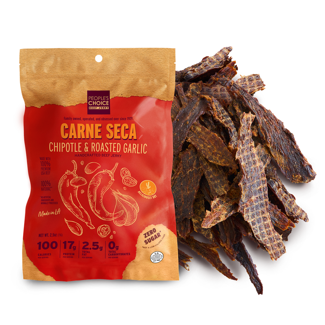 Chipotle and Roasted Garlic Beef Jerky carne seca
