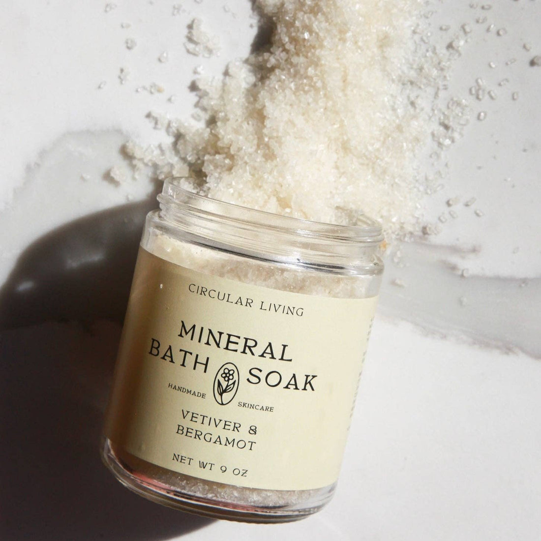 vetiver and bergamot scented mineral bath soak