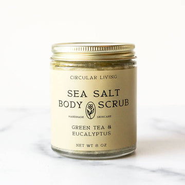 Green tea and eucalyptus sea salt body scrub