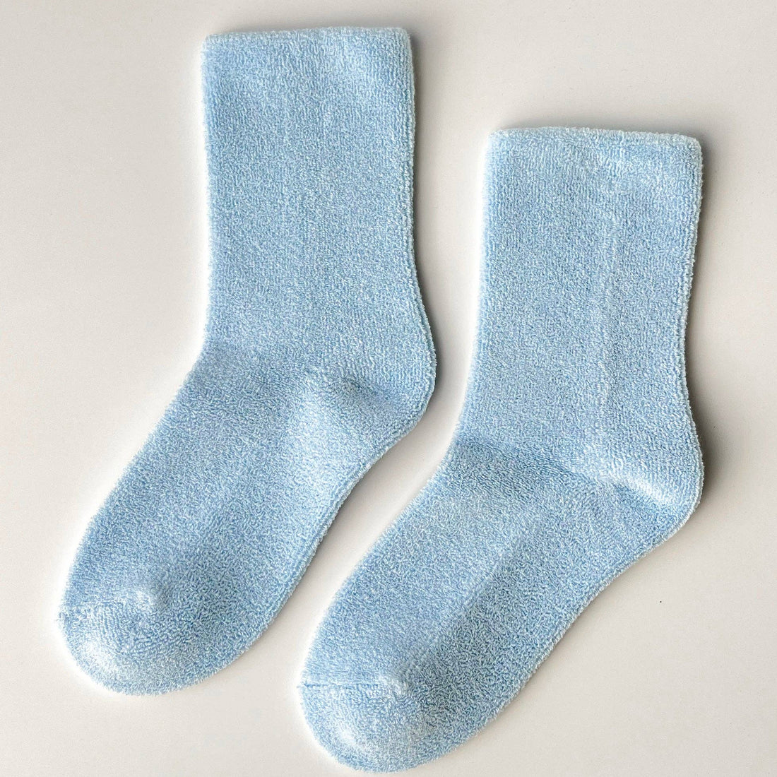 light blue fuzzy socks