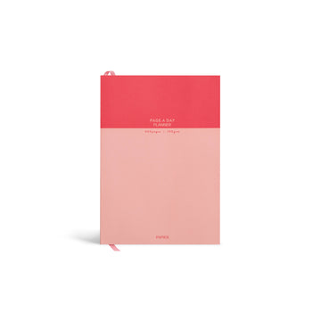 Two-tone red and pink a5 undated planner