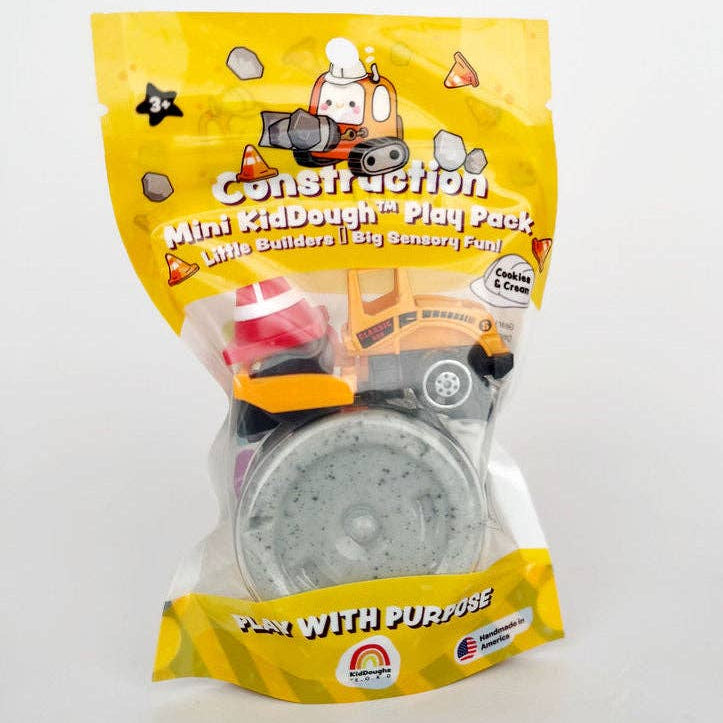 Construction-themed mini play dough cookies and cream scented 