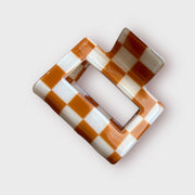 Checkered Small Hair Claw - Copper