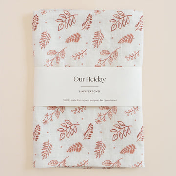 holiday linen tea towels our heidaycrimson foliage