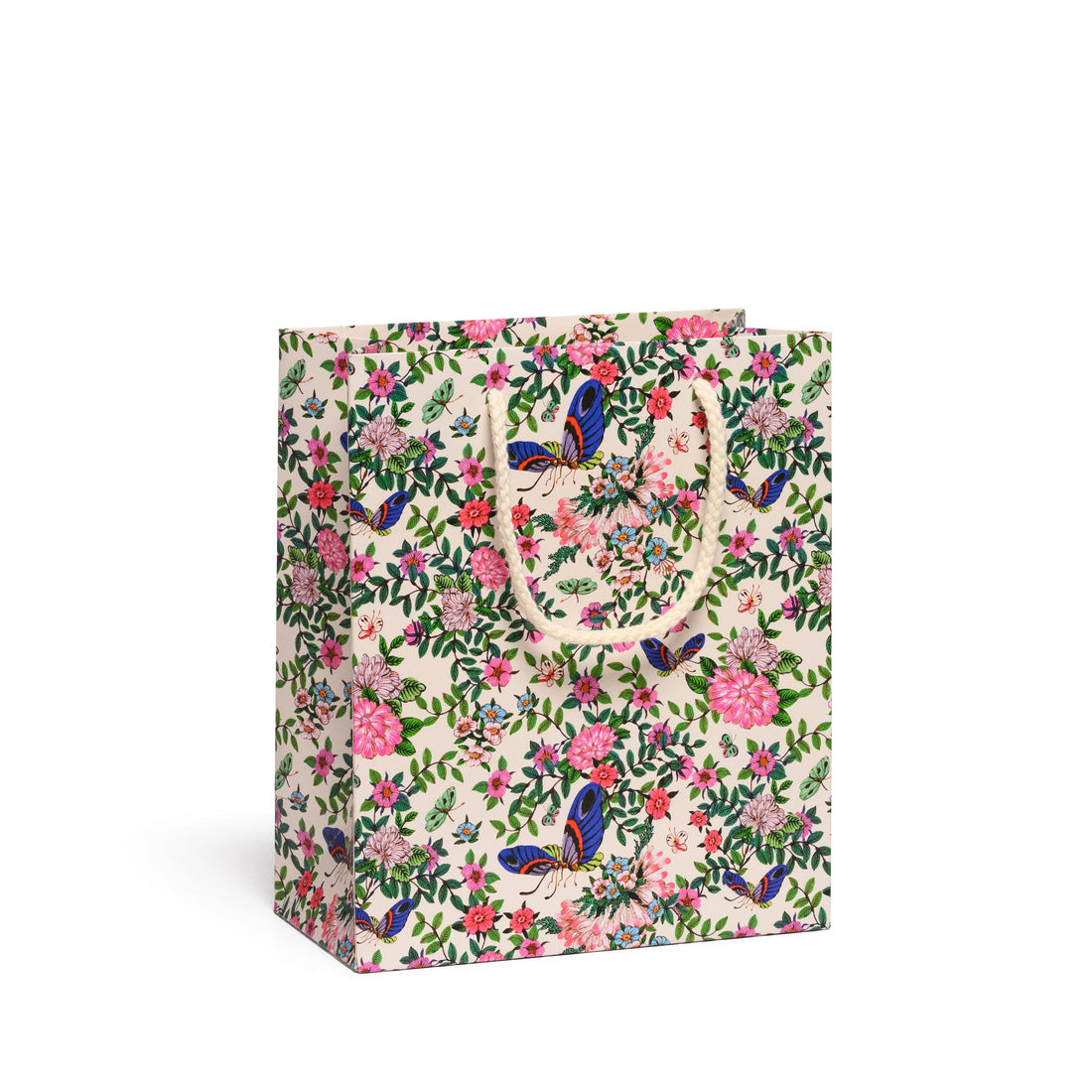 Floral and butterfly patterned gift bag 