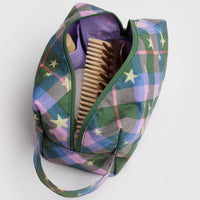 Dopp Kit - Green Star Plaid