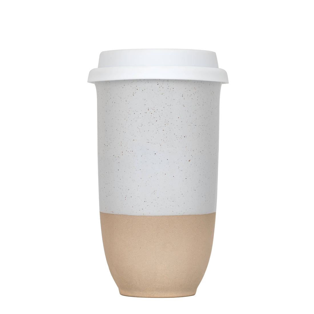 ceramic travel mug with a silicone lid and sleeve 16 oz