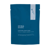 Sleep well bath soak with epsom salt, lavender, chamomile, and vetiver