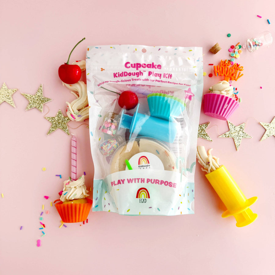 play dough kit in the theme of cupcake