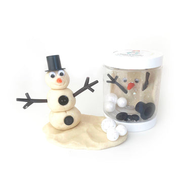 play dough kit in the theme of snowman