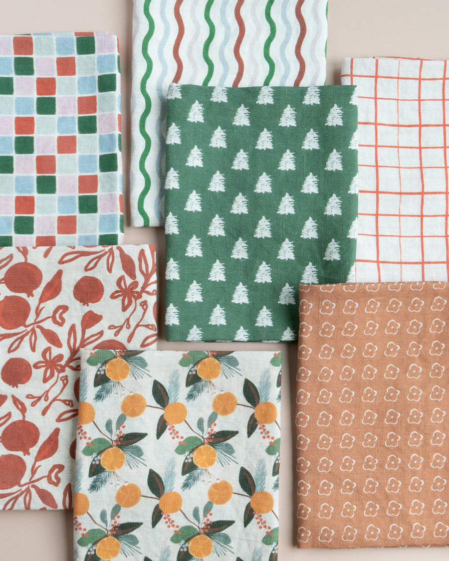 Linen Tea Towel - Evergreen Spruce