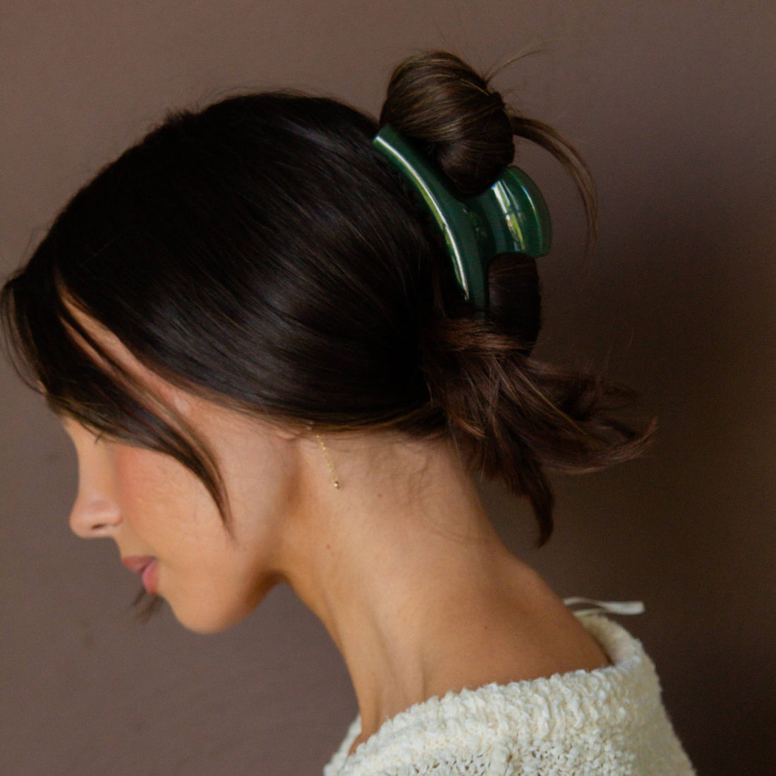 glossy green large claw clip